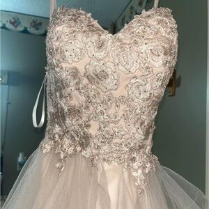Elegant Beaded Lace Gown